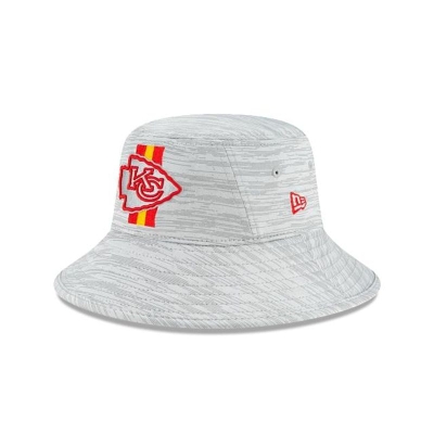 Red Kansas City Chiefs Hat - New Era NFL Official NFL Training Stretch Bucket Hat USA1873092